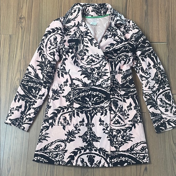 Odille Jackets & Blazers - Odille Elegant Black and Pink Pea Coat